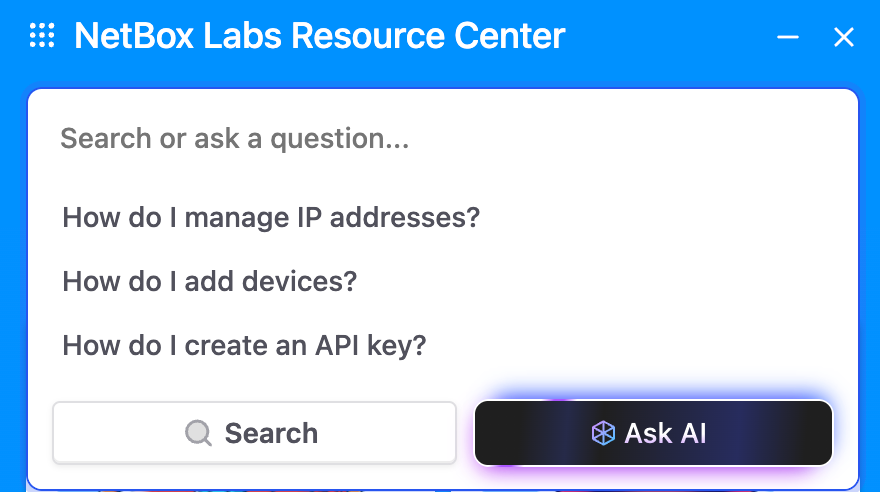 Ask questions about NetBox using the new search capabilities