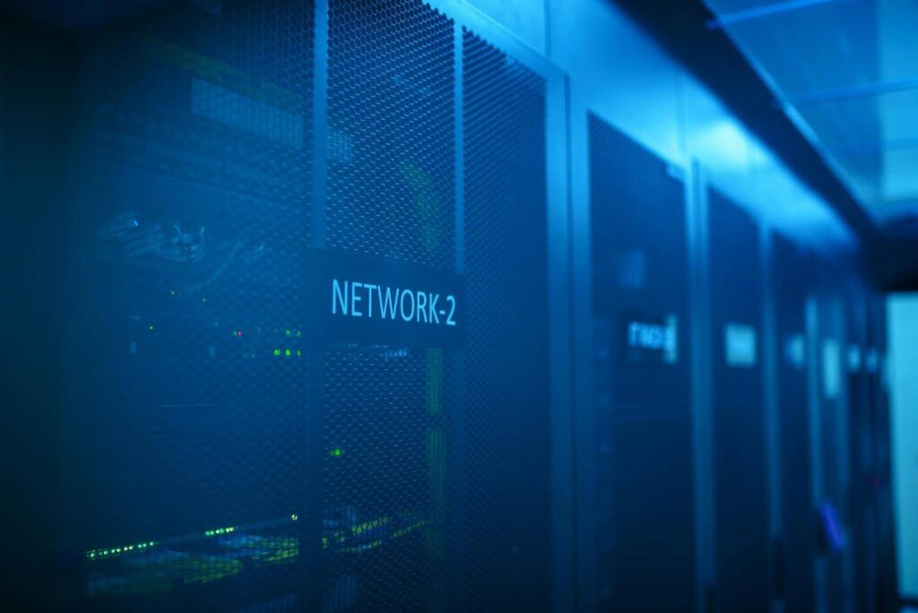 Network racks in a room